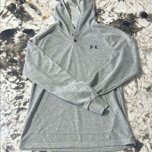 Under Armour Gray Quarter-Button  pullover with Hood Men’s size small
